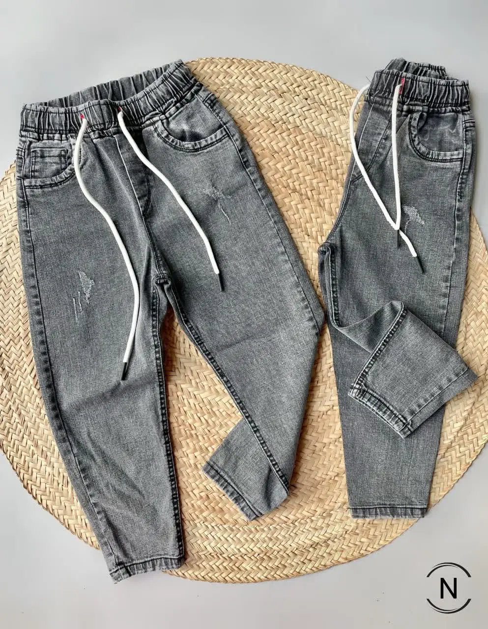 #شلوارلی مام فیت پسرانه اسلپ گرم بالا ذغالی
