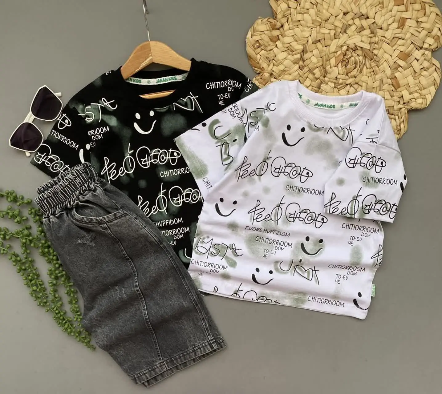 نام: ست تیشرت شلوارک جین smile
