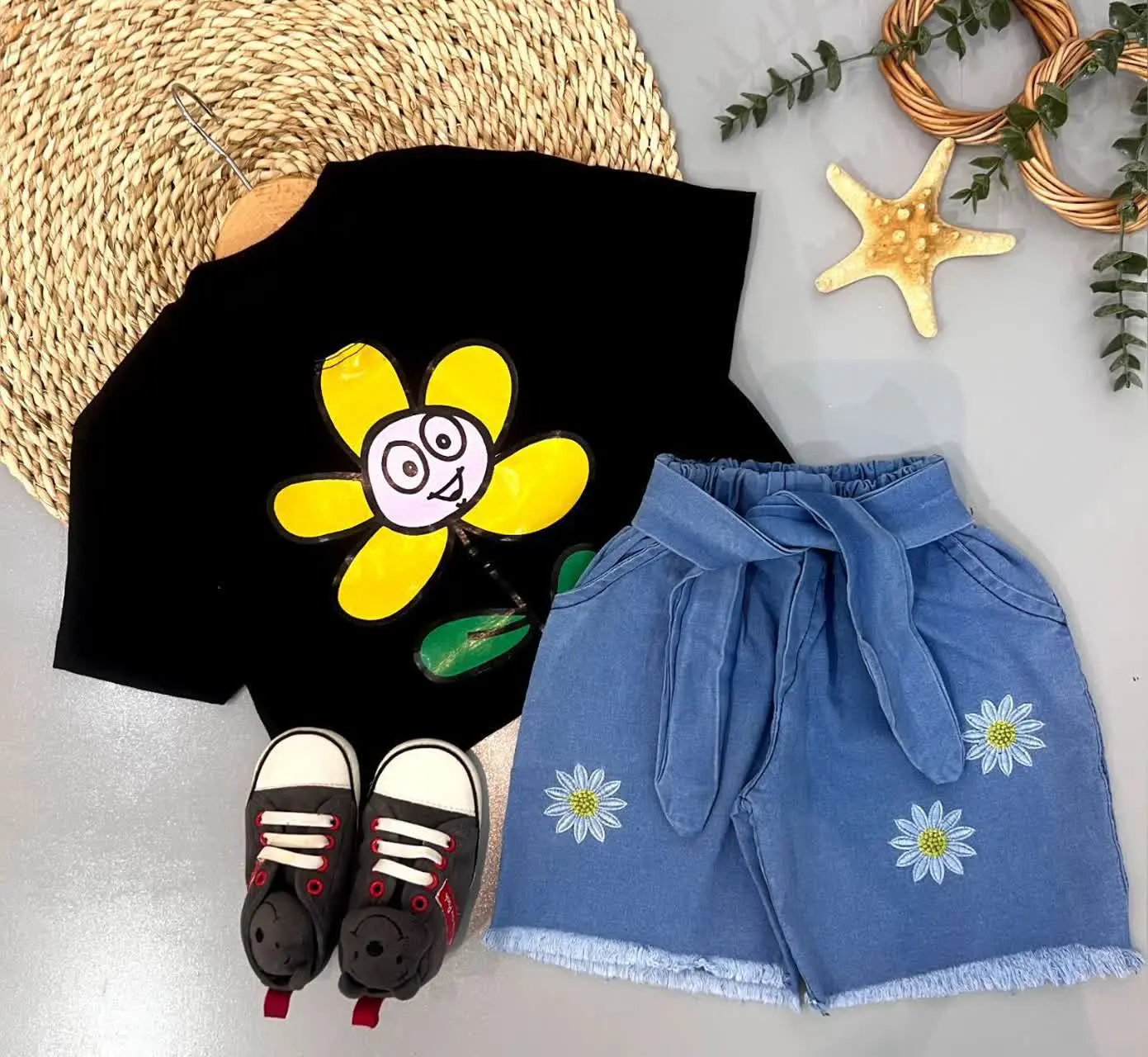 🌼🌼🌼کراپ شلوارک طرح گل🌼🌼
