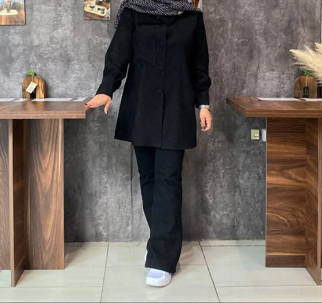 مانتو دکمه دار مدل اروین (ط...