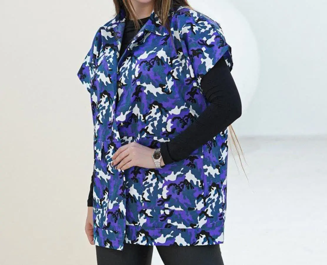 👚نام: وست ارتشی کتان
