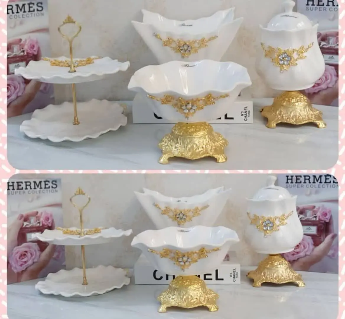 💐سرویس۴تیکه پذیرایی طرح یاسمین😍😍👏👏👏😍
