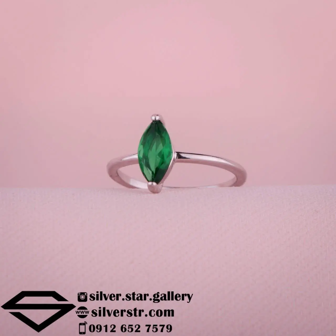 💎 انگشتر زنانه زمرد اتمی کد...