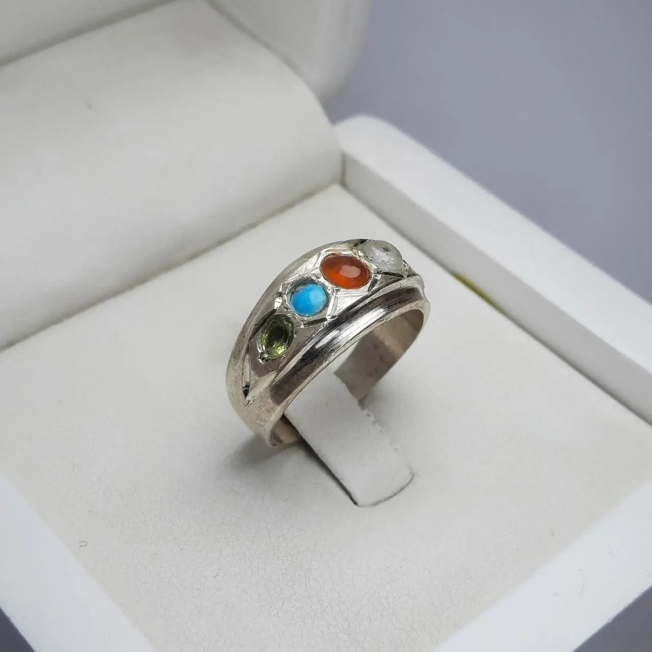 #انگشتر #نقره مردانه / زنانه ۵ نگینه
