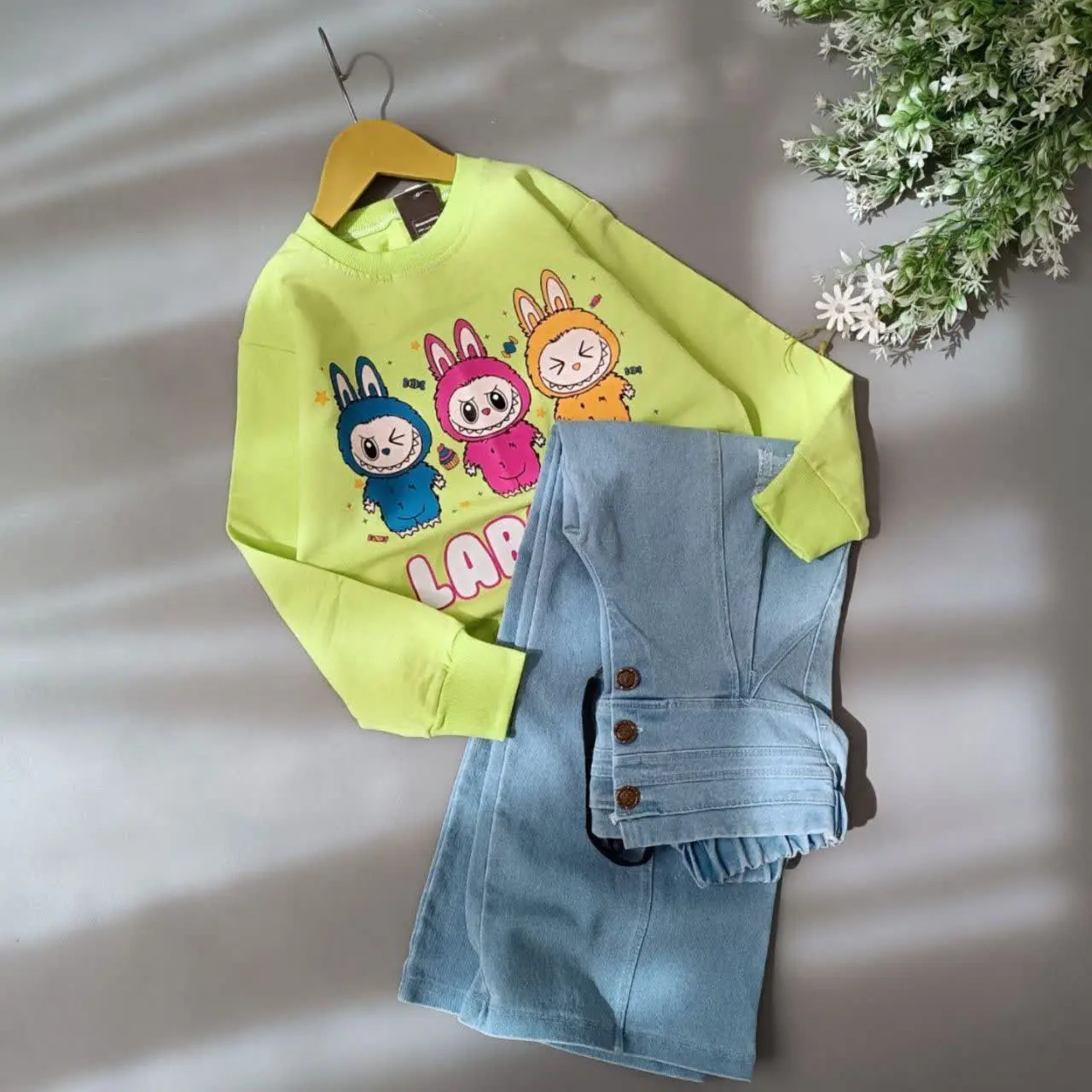 🎄 بلوز و شلوار لی فول بگ طر...