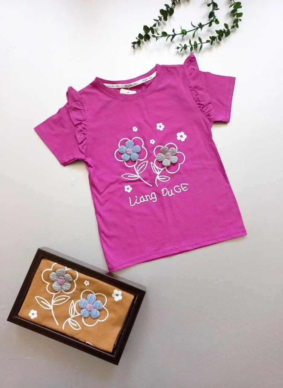 تیشرت دخترونه طرح گل دار😍
