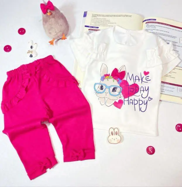 🐰تیشرت شلوار صورتی نوزاد تا کودک دخترانه طرح خرگوش🐰
