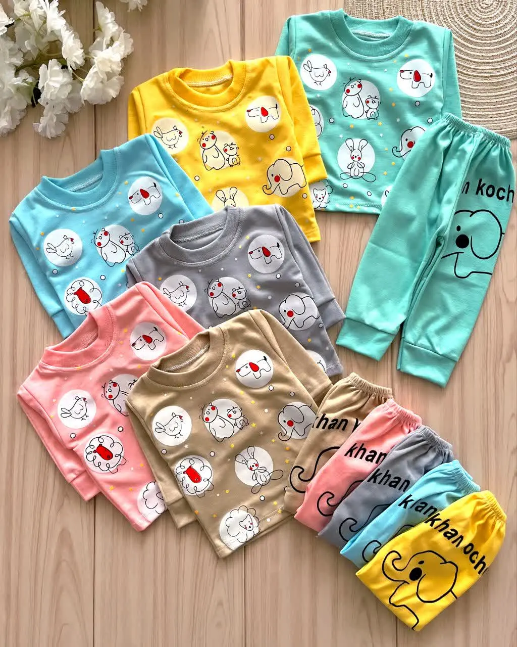 بلوز شلوار دایره حیوانات
