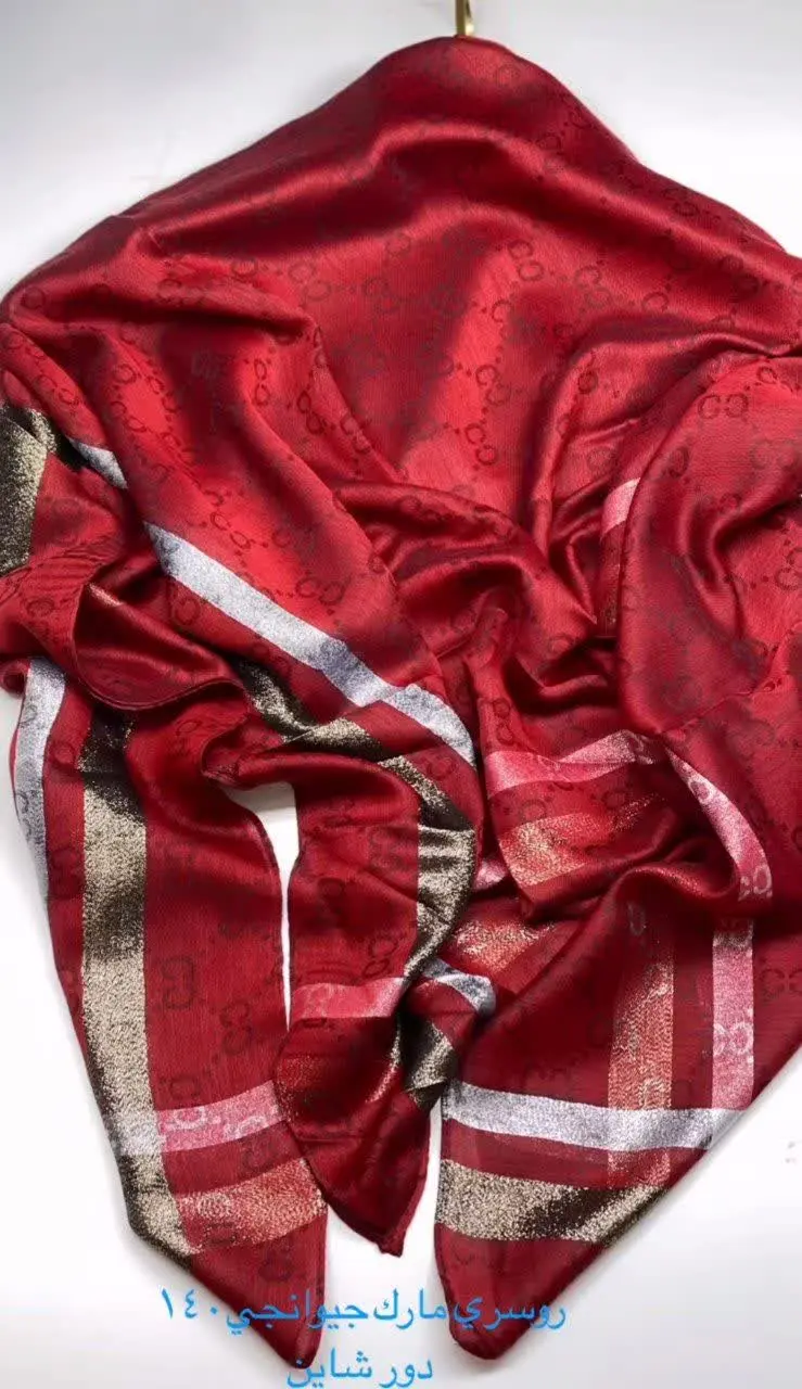 🌹 #روسری ویسکوز نخ☝️ لبه طلایی

