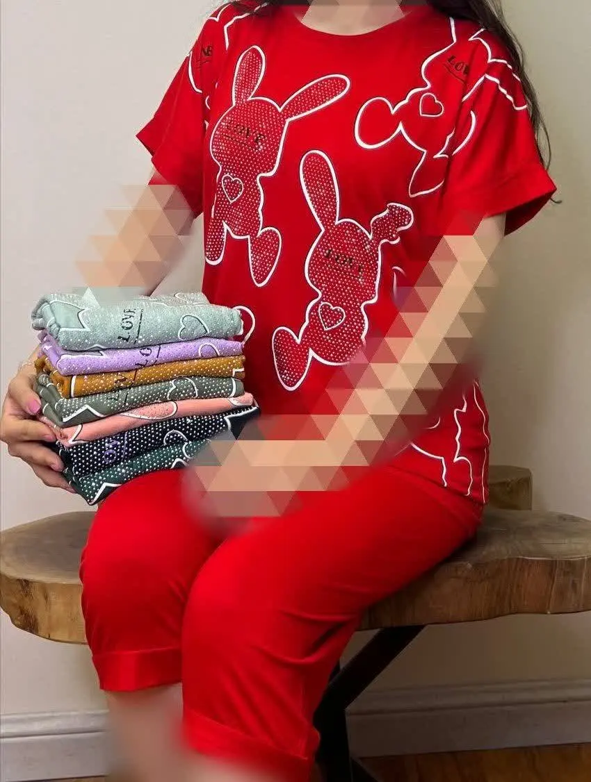 👚 ست تاپ شلوارک خرگوش👚