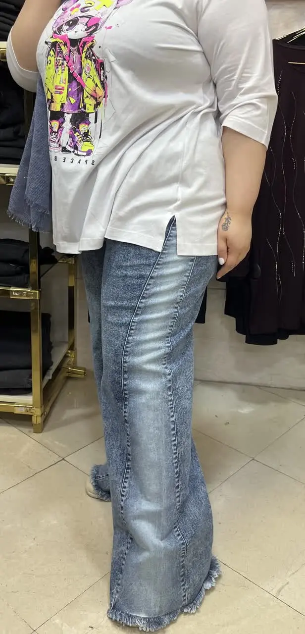 ✅ شلوار شافل جین آبی سایزها...