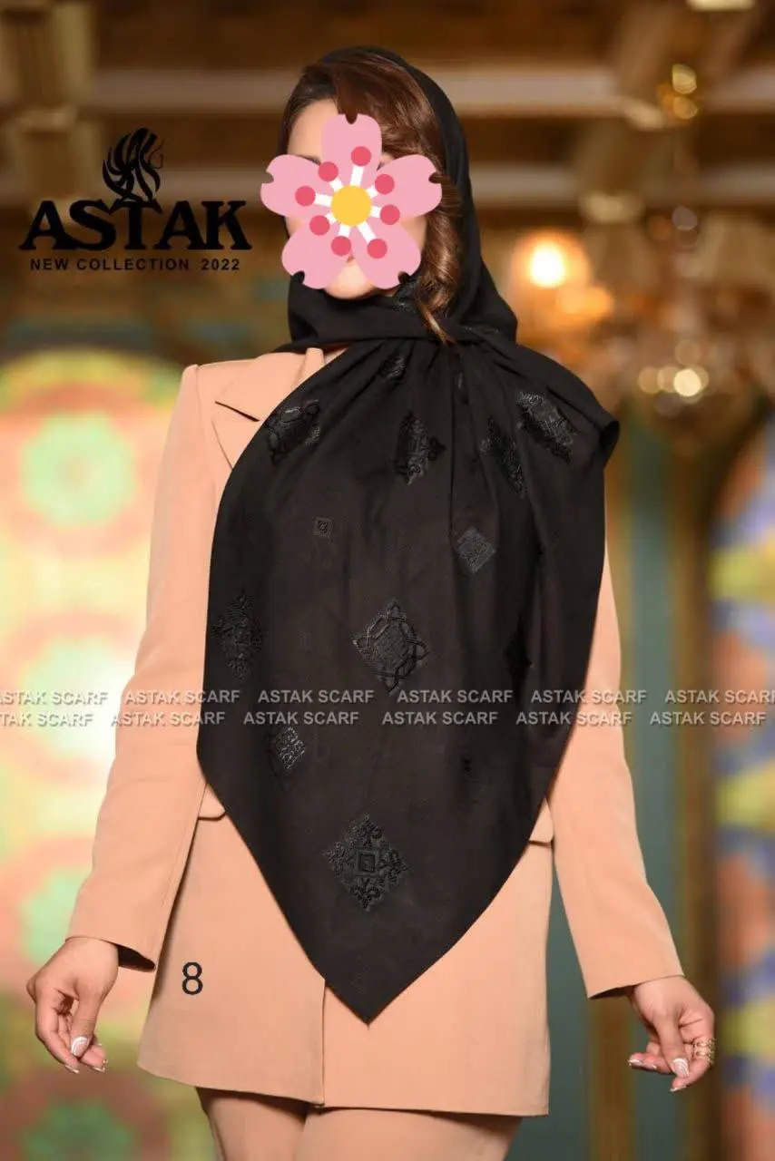 🎗#روسری_حریر نخ گل برجسته 
