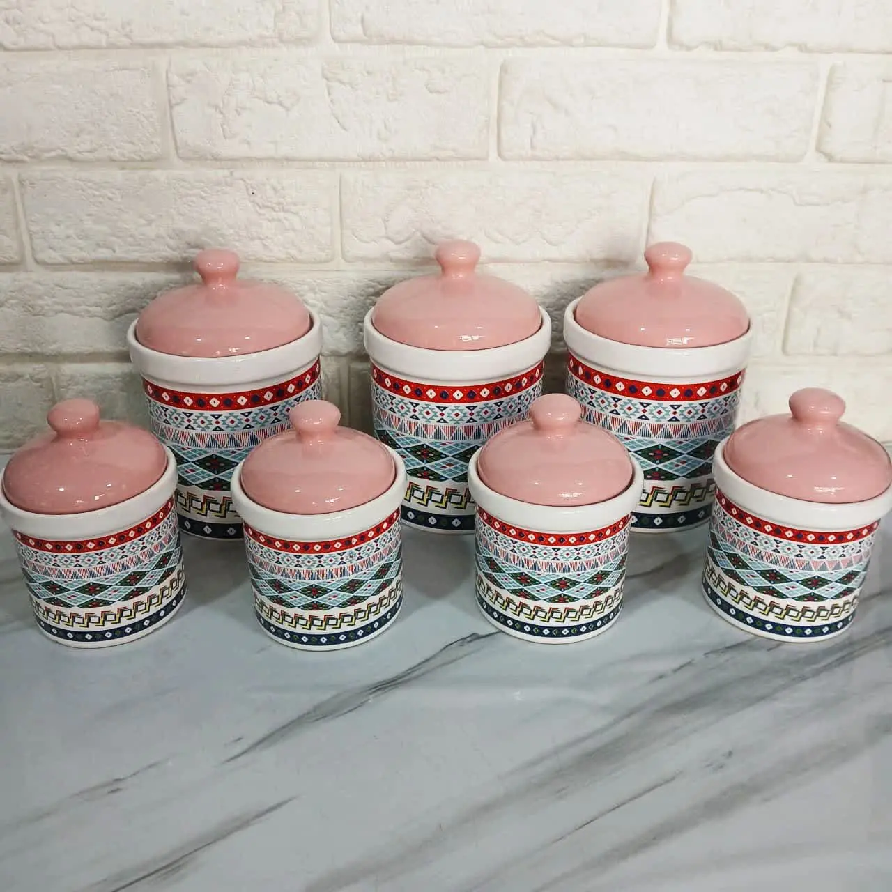 #ست پاسماوری ۱۴ پارچه سرامیکی🍓 Emilia – زیبا و کاربردی
