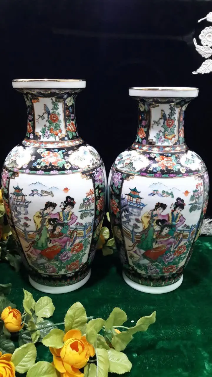 جفت گلدان گلمرغی ۳۵ سانتی 
