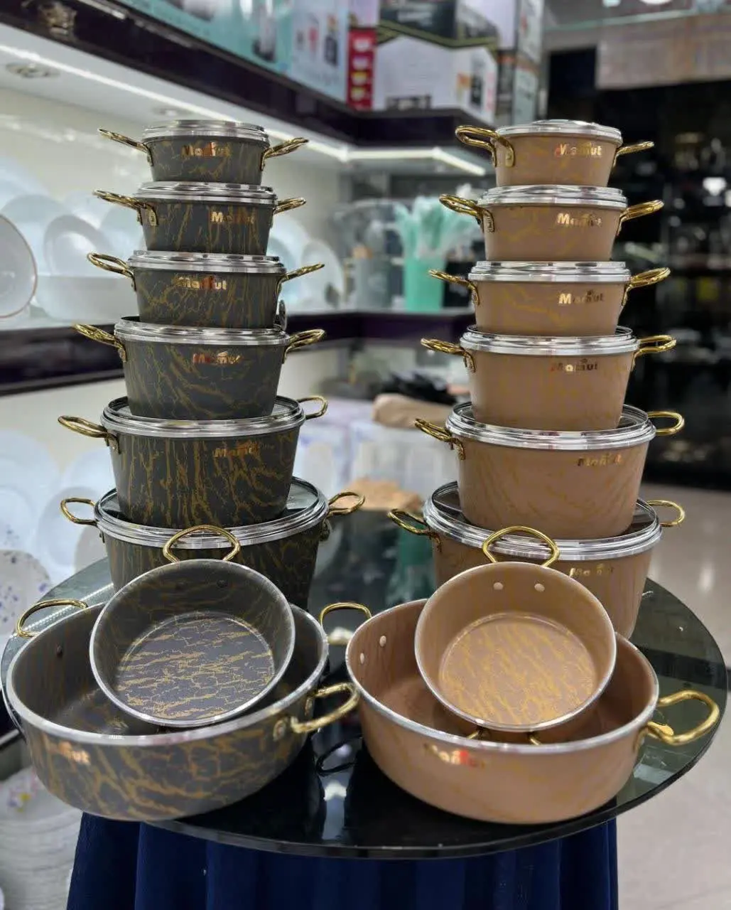 سرویس قابلمه ۱۹ پارچه دو رو گرانیت ماموت 
