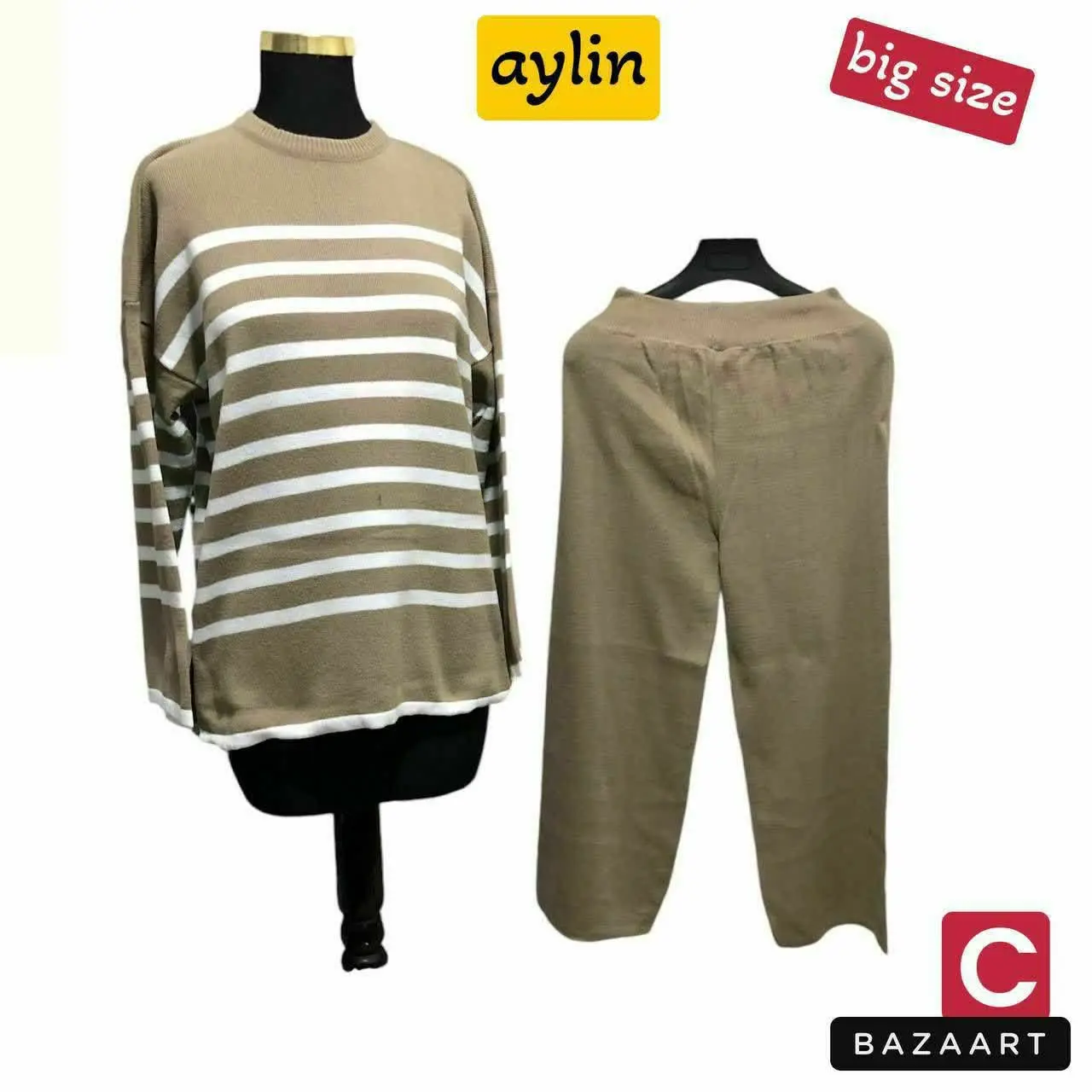 ست بلوز شلوار بافت بیگ سایز 
