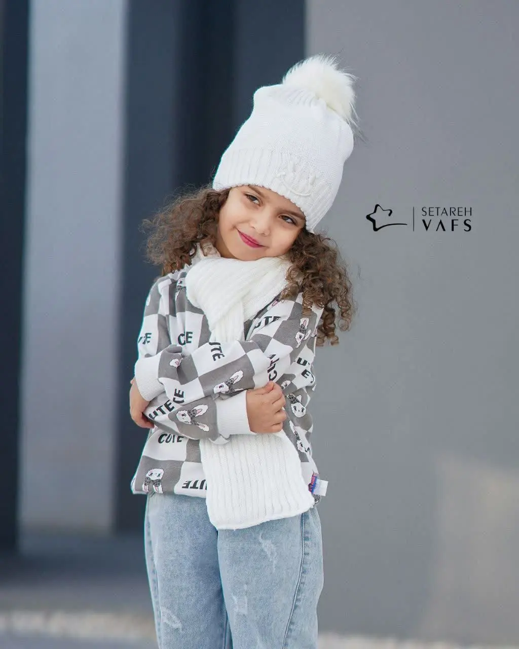 🌺🌺 شال و کلاه دخترانه پوم دار🌺🌺
