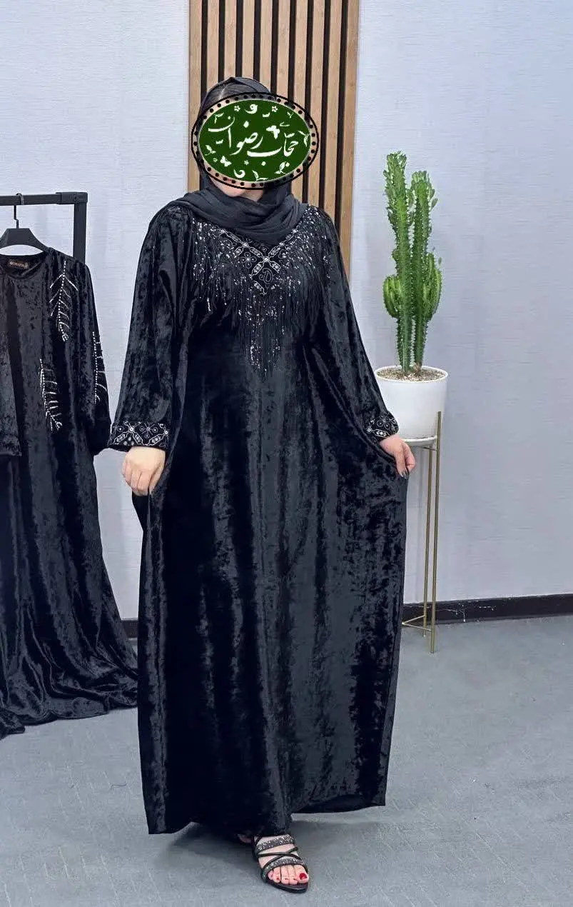 🍁مانتو عبایی مخمل سنتی 
