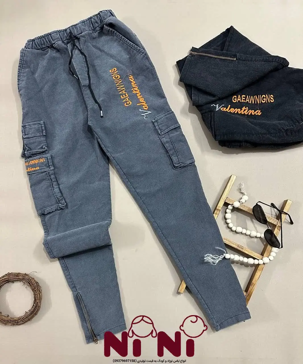 ⁉️شلوار لی جنس نیل دم پا زیپ دار کیفیت عالی زیر فی 🤩⁉️
