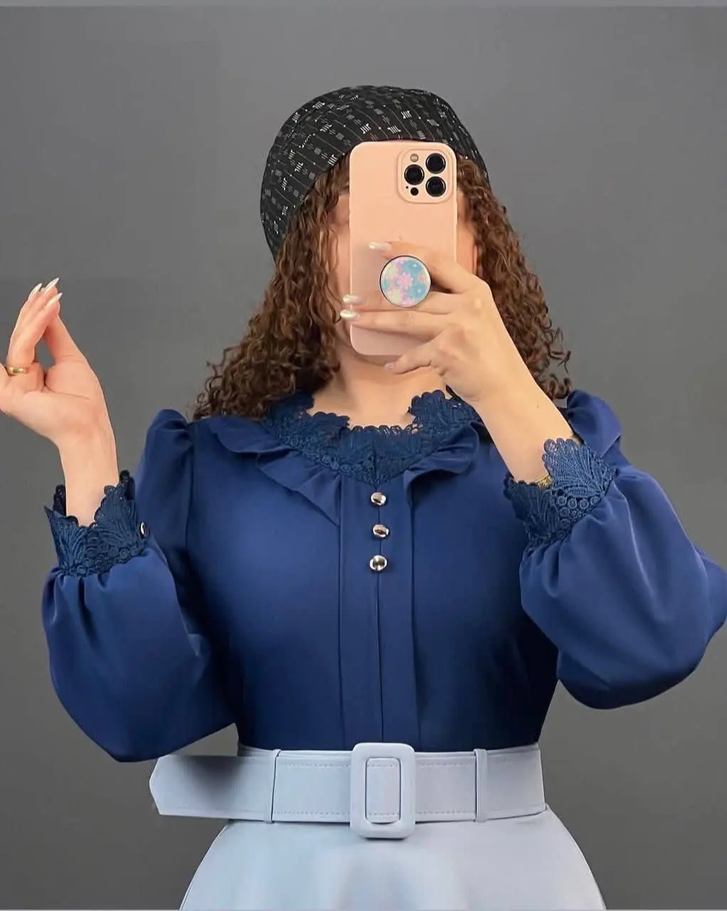 🌼شومیز مجلسی گیپور دار، قواره کوچک
