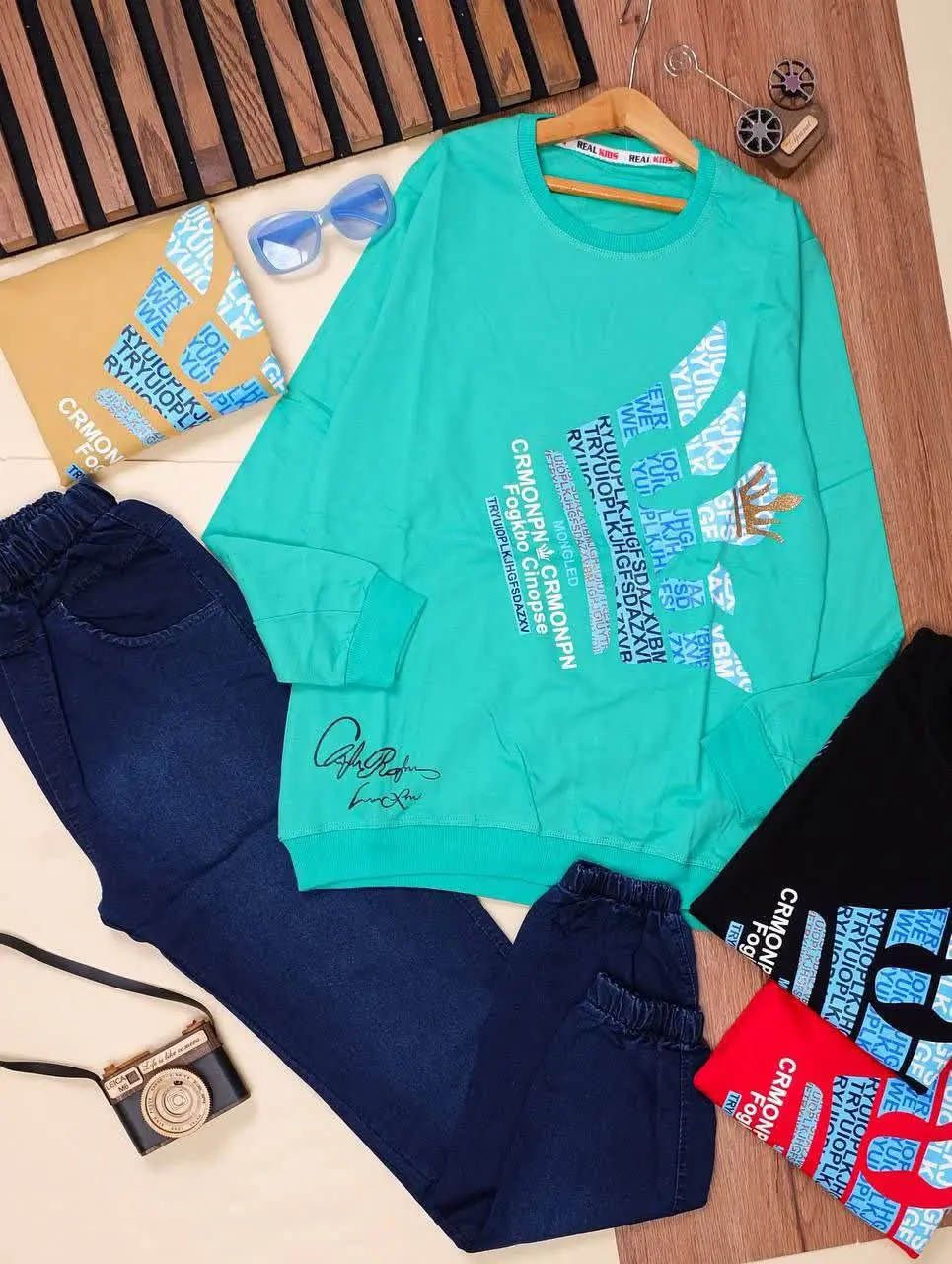 👕نام کالا: #بلوز_شلوار جین پسرانه 
