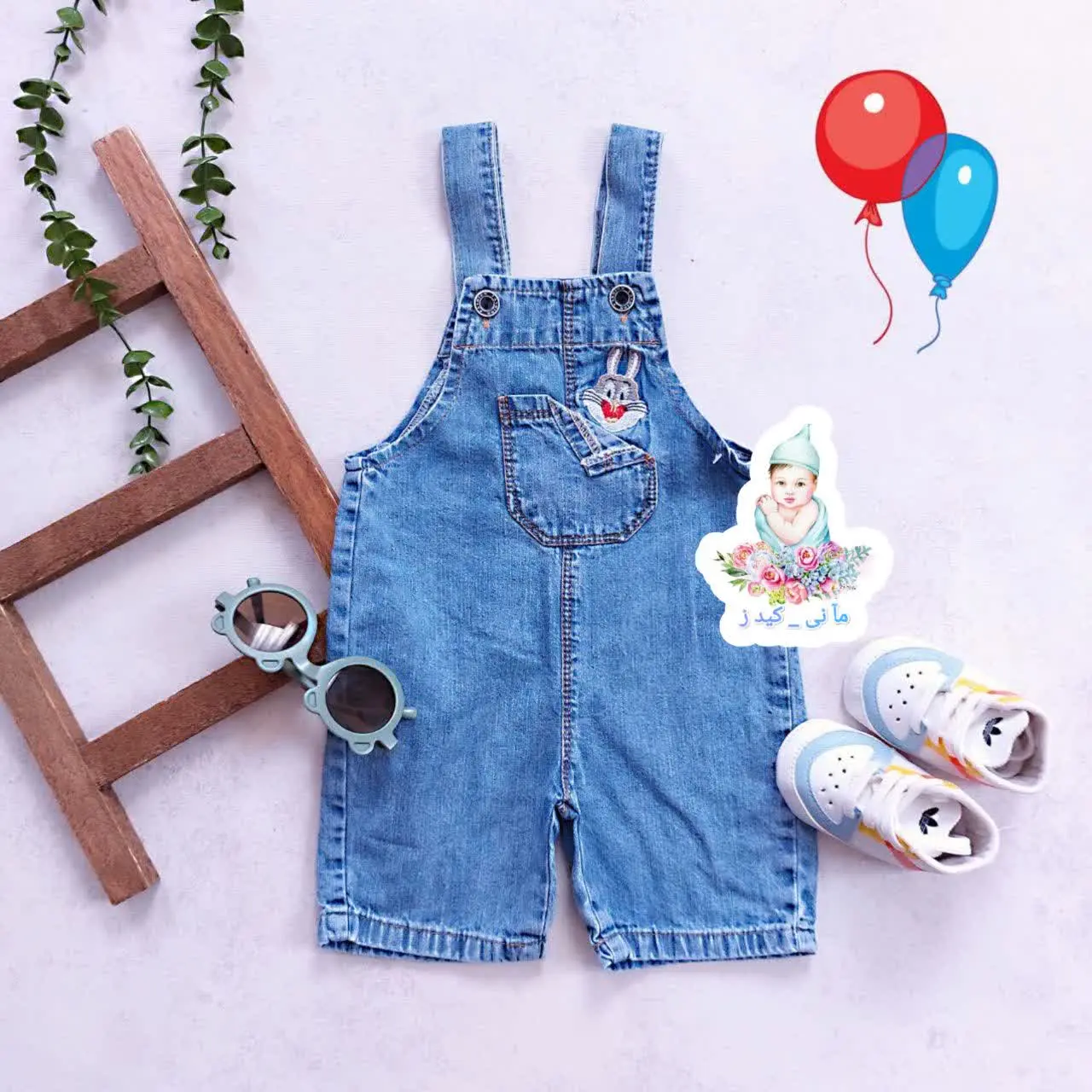 بیلر جین شلوارکی جلوجیب خرگوش🐰❤️
