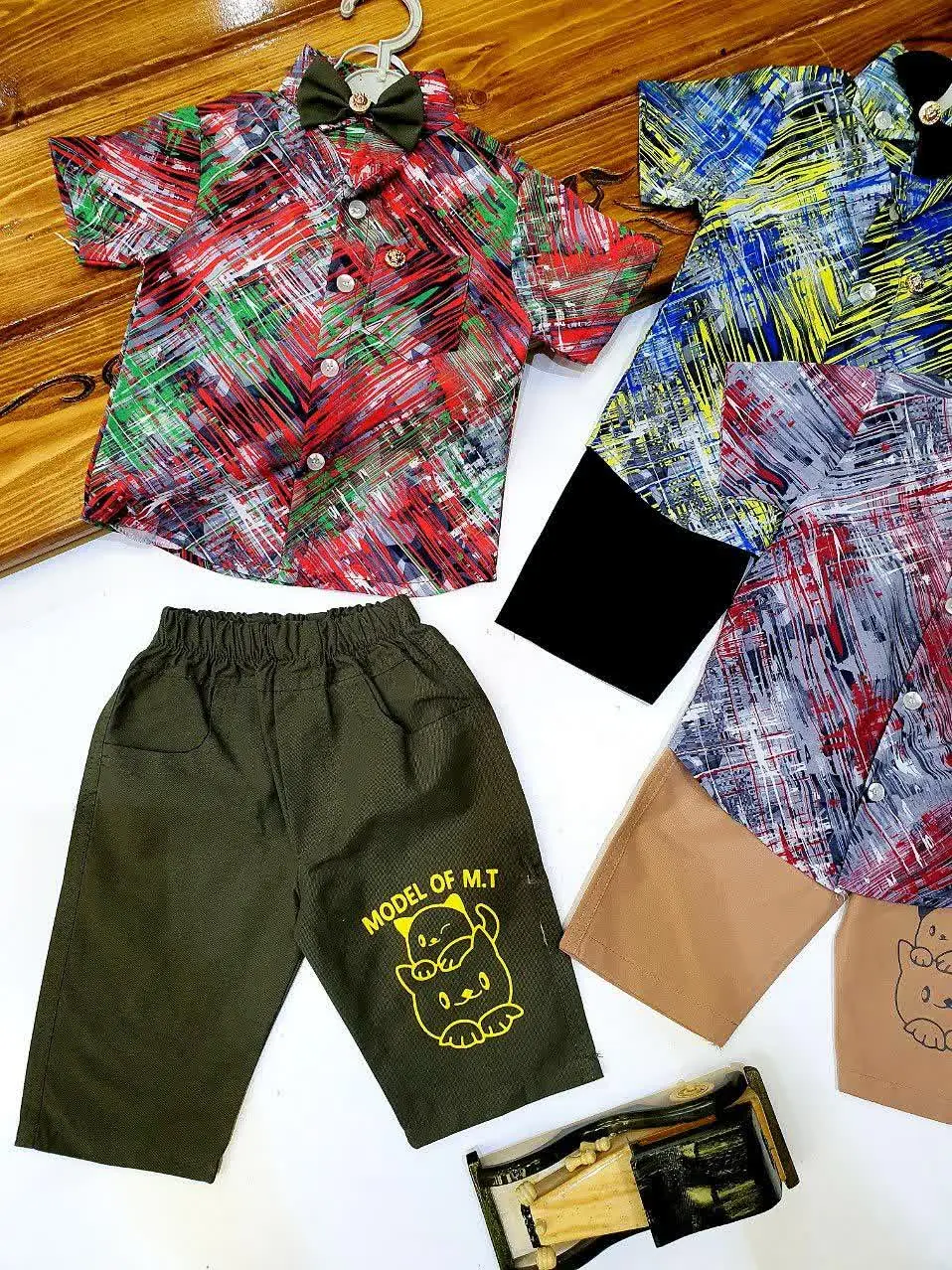 💢پیراهن شلوارک کتان💢
