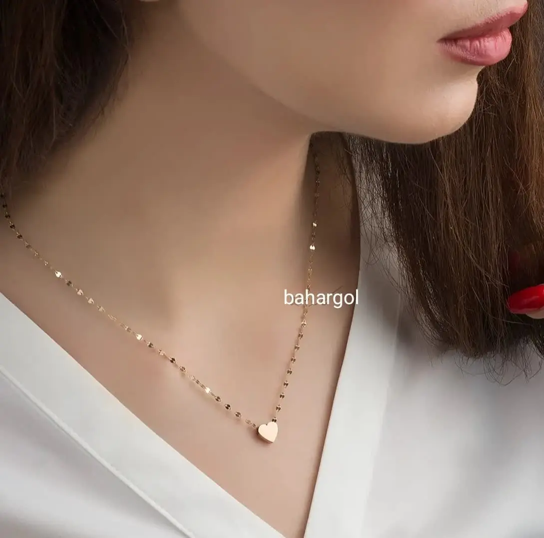 💍گردنبند قلب سه بعدی با زنج...