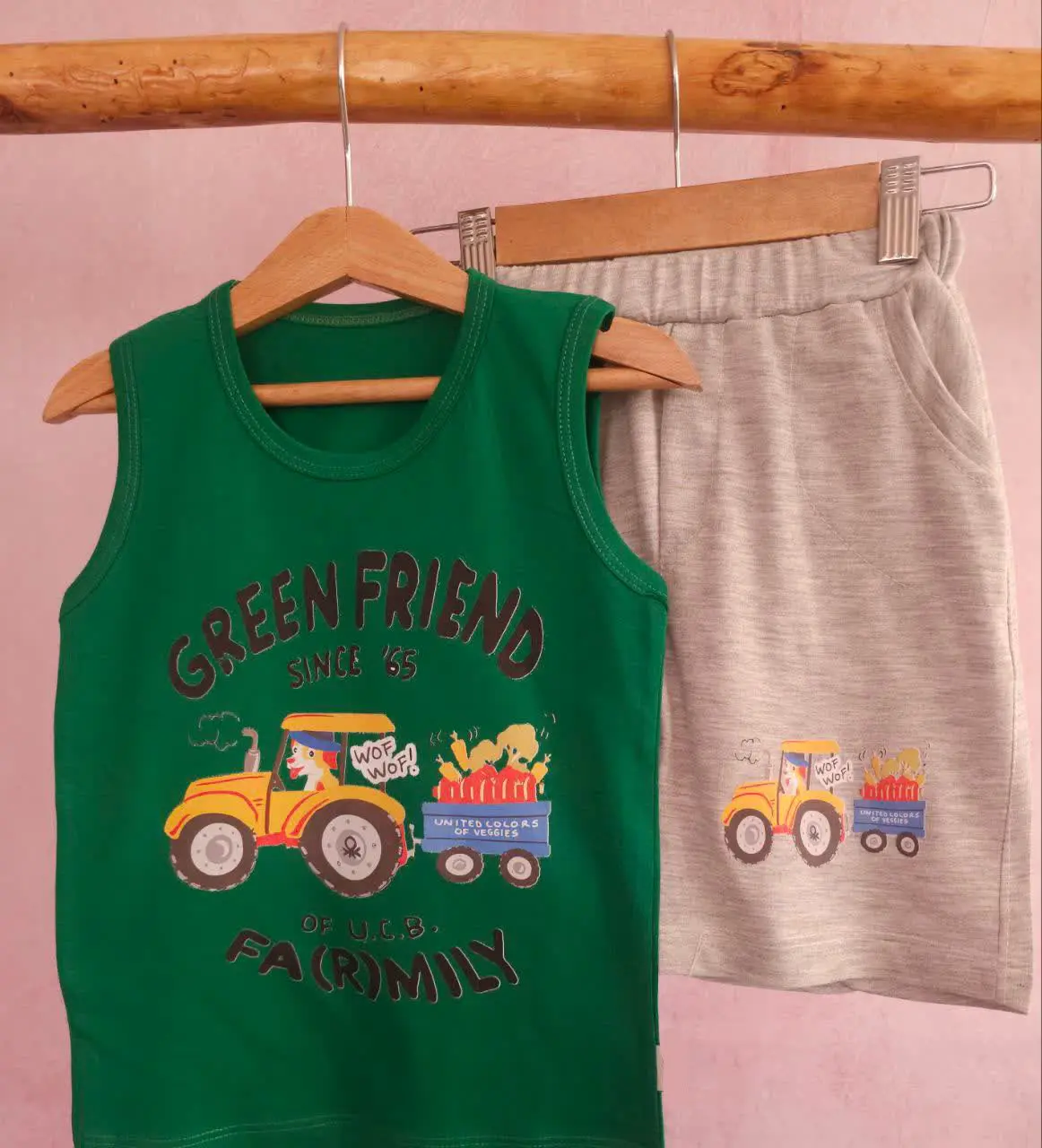 🔮ست تاپ شلوارک طرح GREEN🔮
