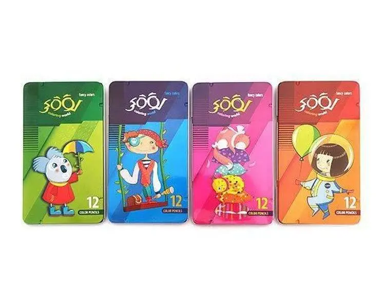 📉 مداد رنگی ۱۲ جعبه فلزی لو...