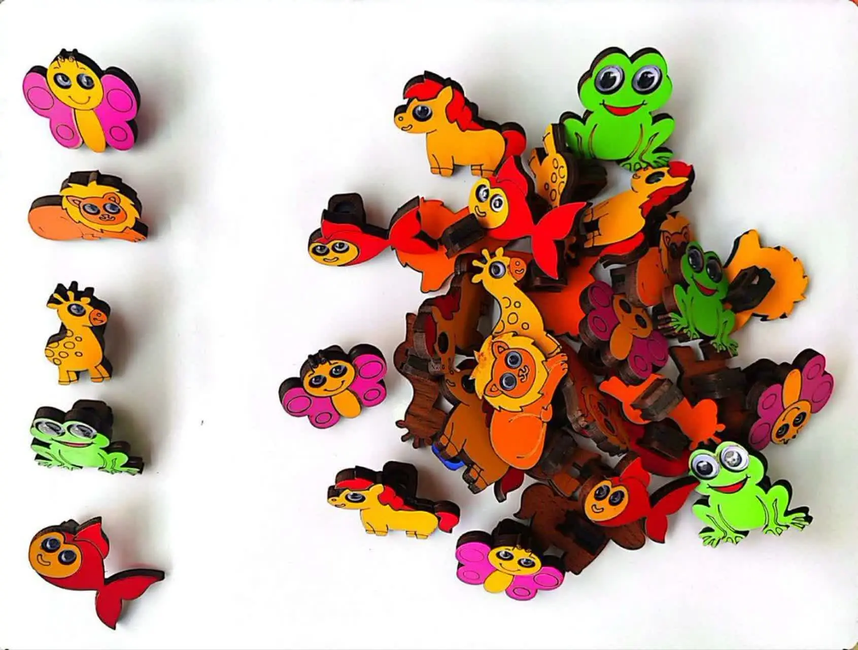 ✅ سرمدادی چوبی حیوانات چشم متحرک
