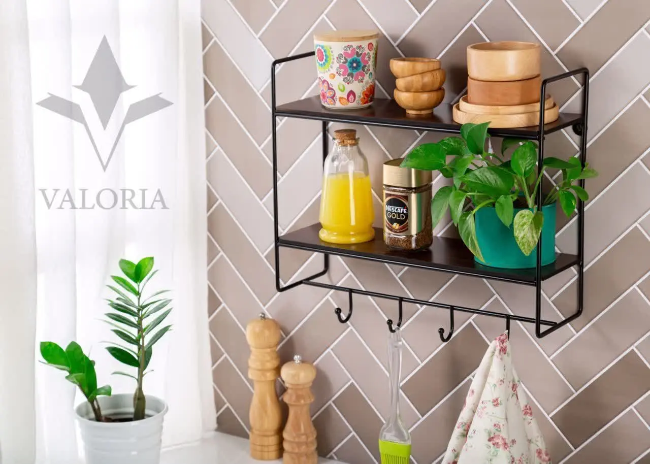 شلف دو طبقه دیواری آویز دار
