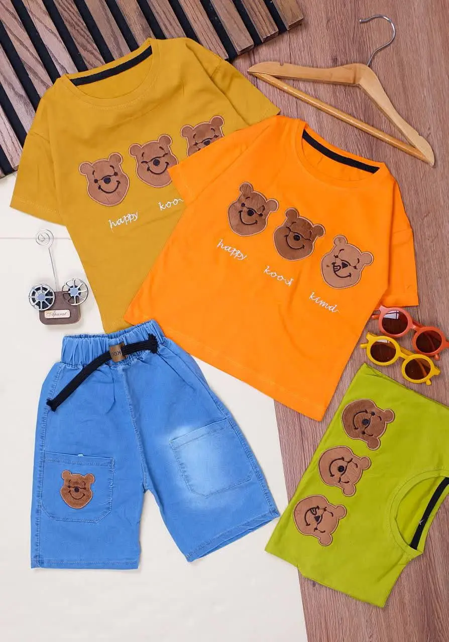 👕نام کالا: #تیشرت شلوارک طرح سه خرس 
