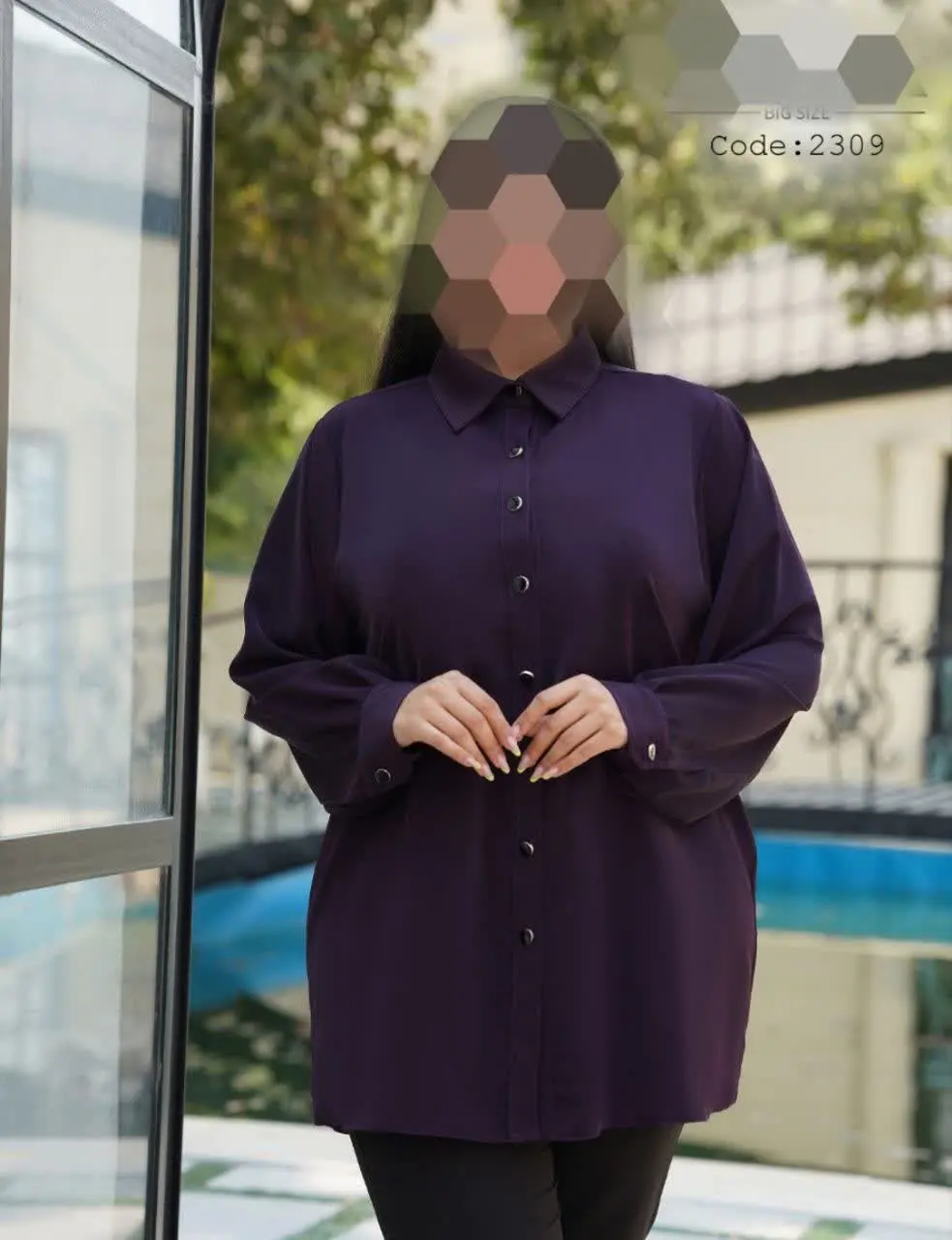 شومیز مانتویی سایز بزرگ زون...