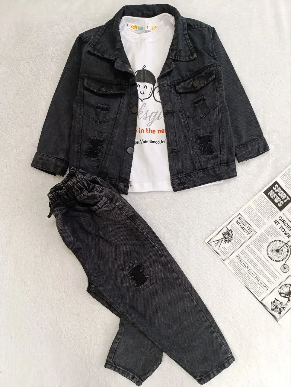 کت و شلوار لی زغالی
