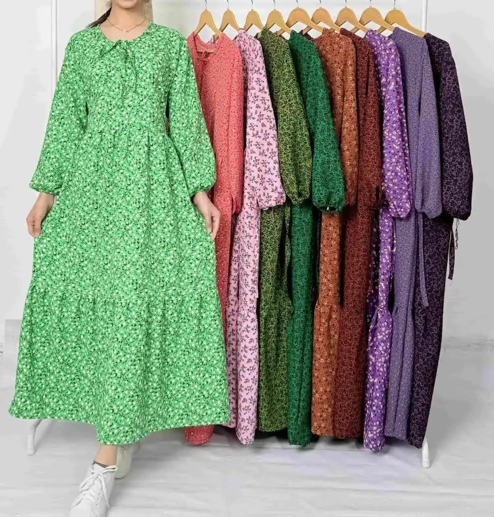 پیراهن ساحلی کرپ پفکی