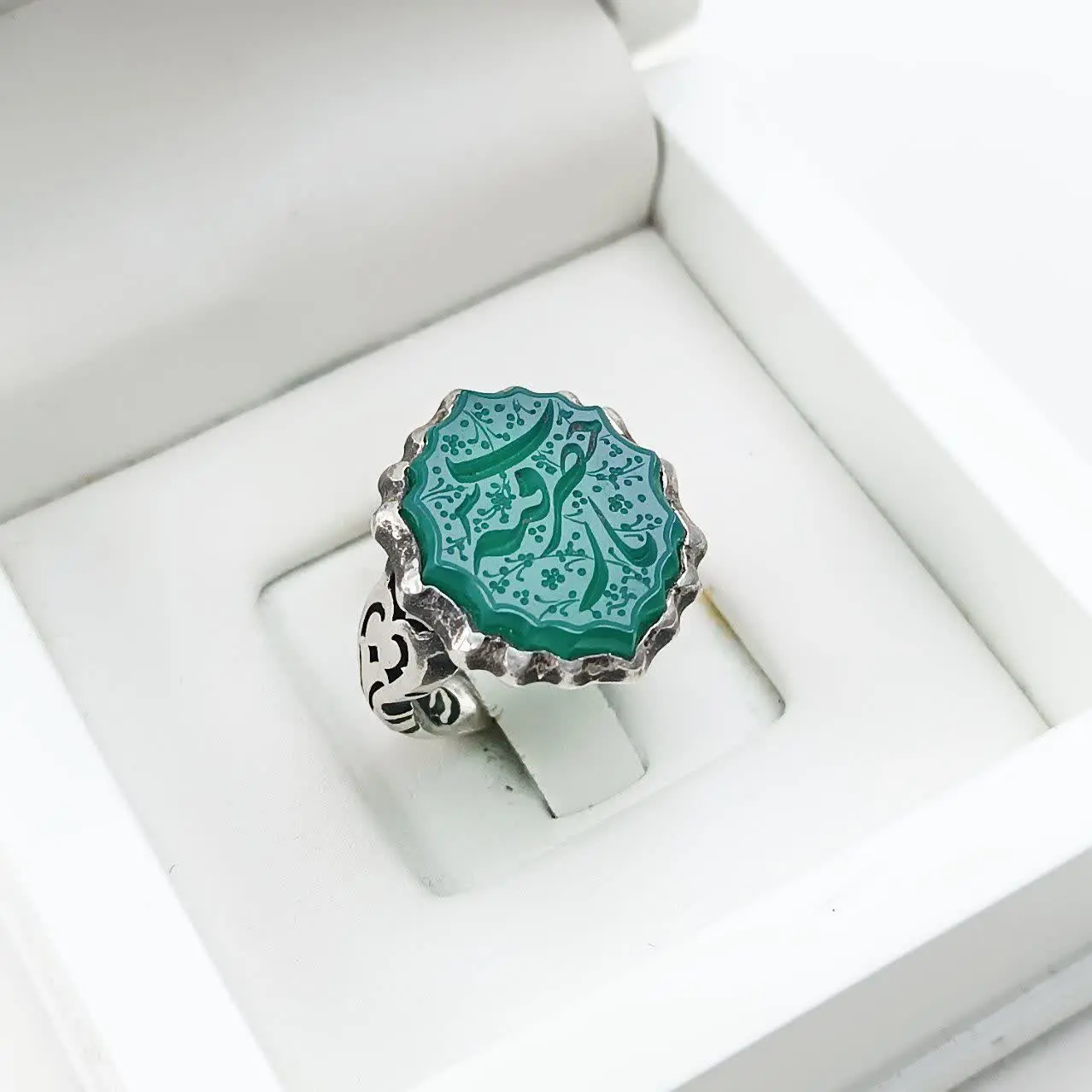 انگشتر نقره مردانه مدل شمسه