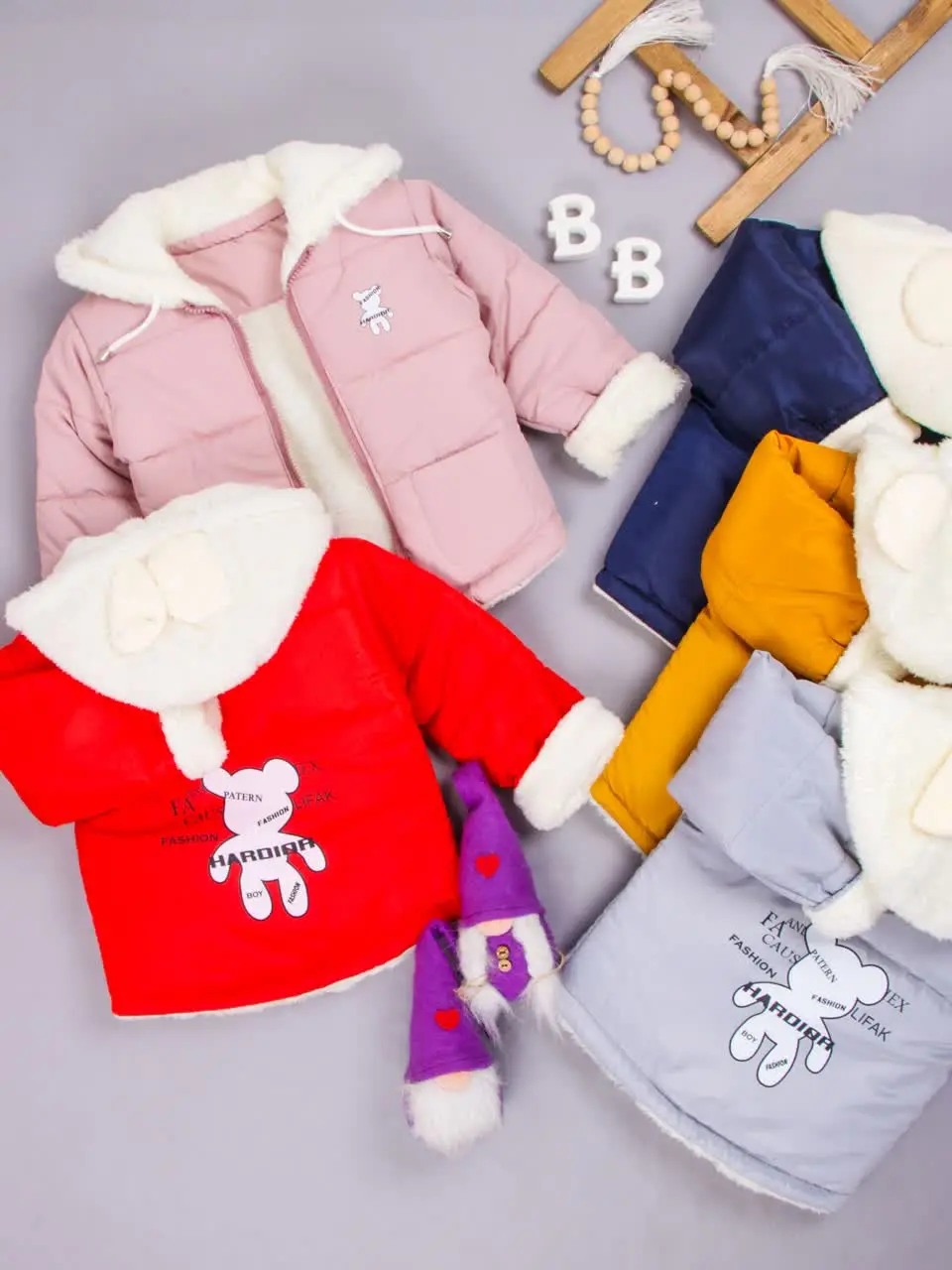 💢کاپشن کلاه خز پشت چاپ💢