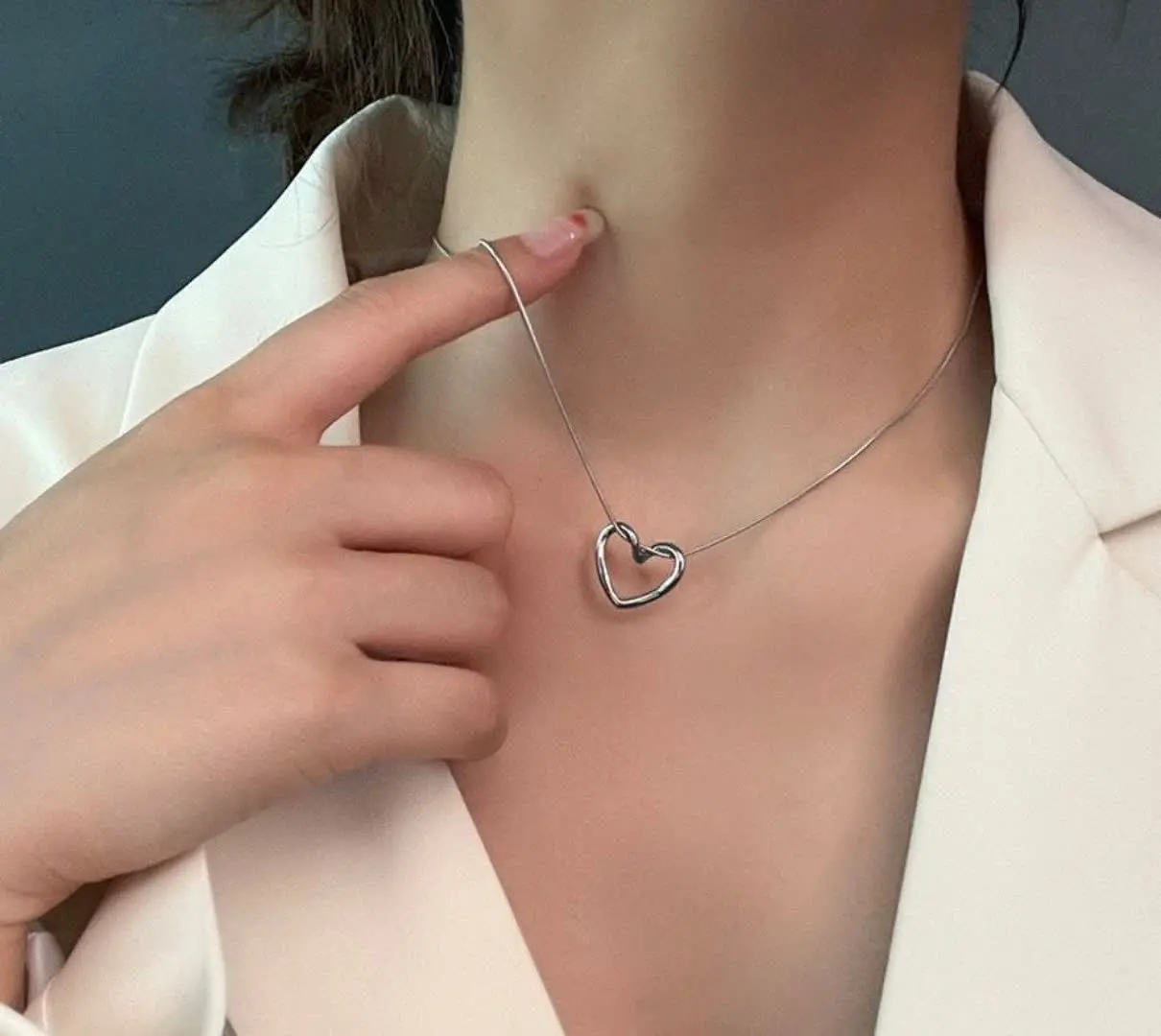 💍گردنبند قلب دفرمه با زنجیر...