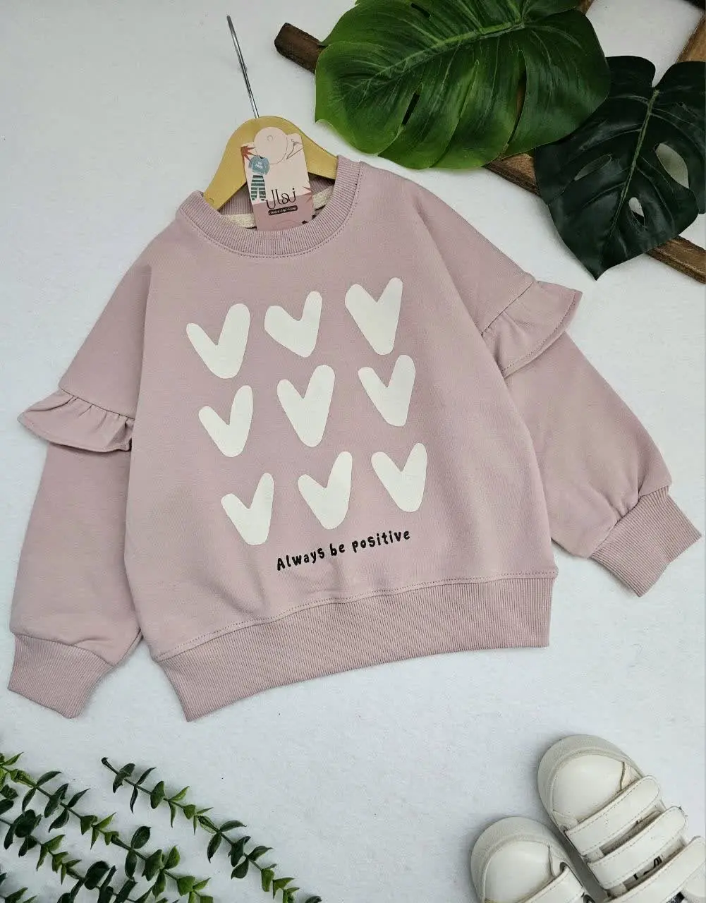 بلوز تک دخترانه قلب سفید
