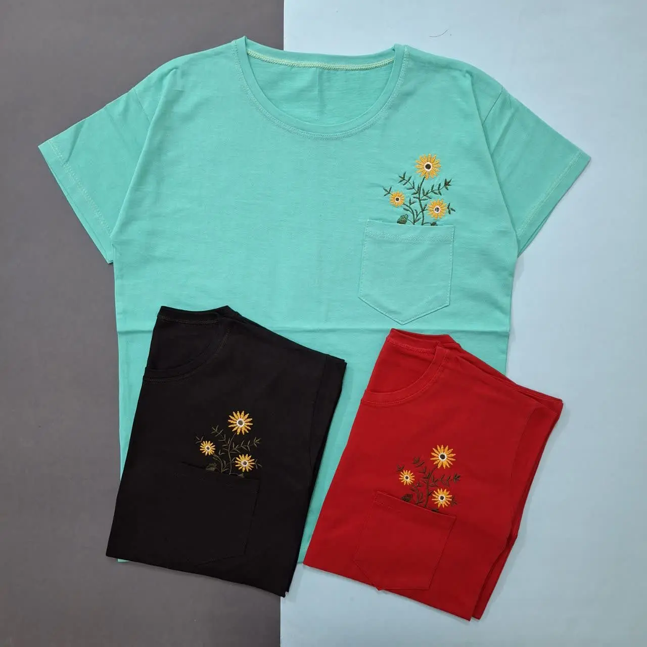 💎تیشرت جیب گلدوزی خورشید💎
