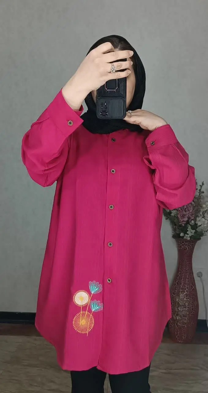 #شومیز مانتویی مدل نیلفام🩷 
