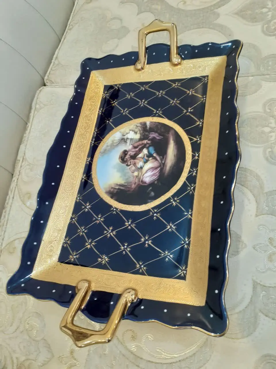 سینی ۴۸ سانت سرمه‌ای
