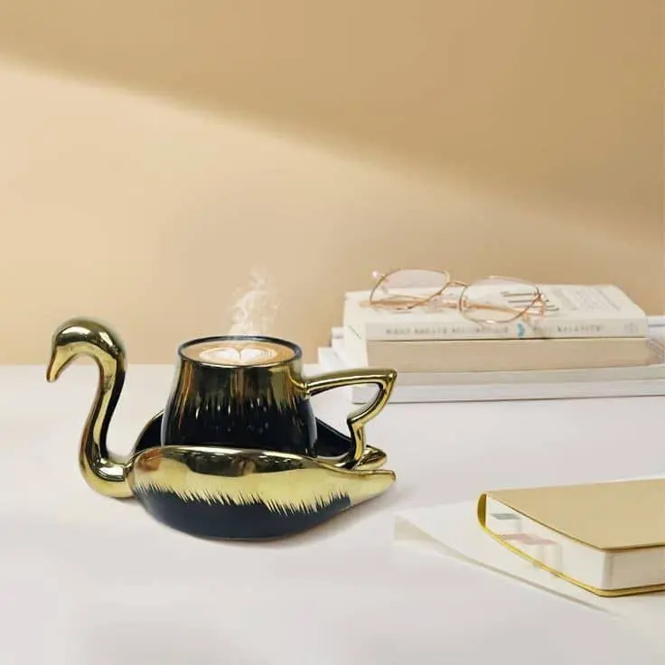 ست فنجان قهوه خوری قو طلایی 
