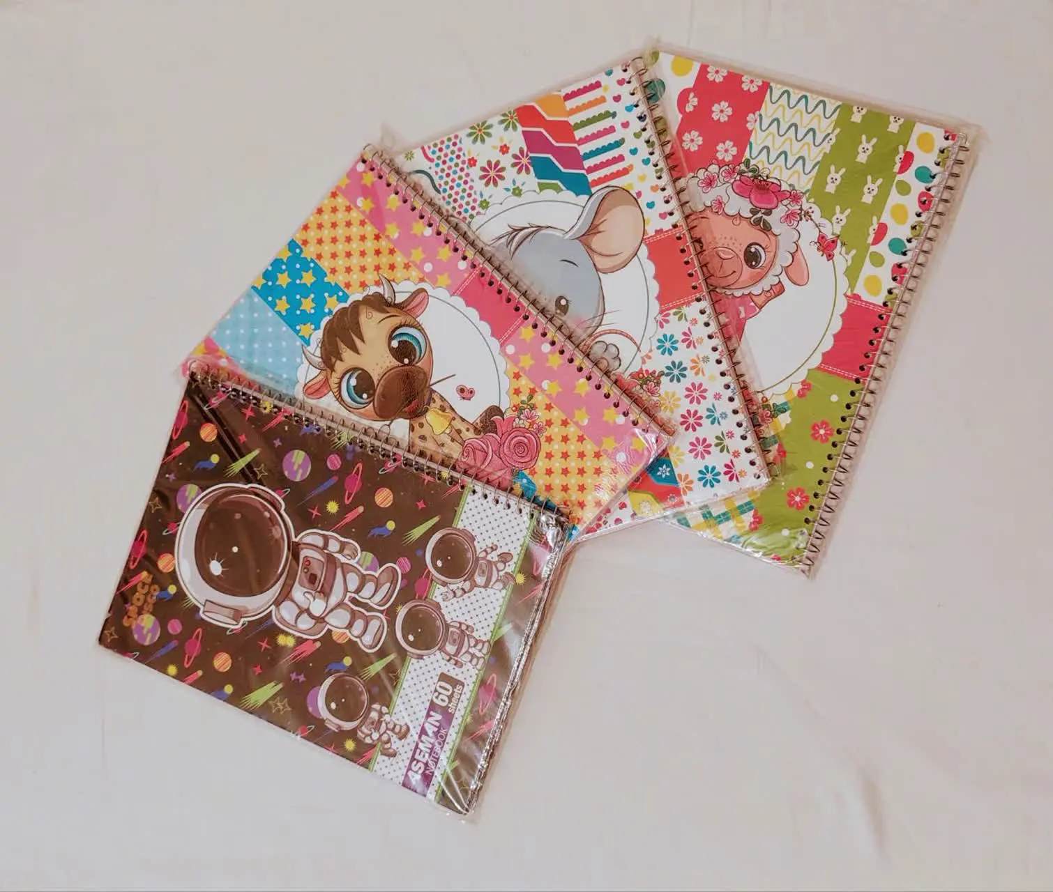 📒 دفتر خط دار ۶۰ برگ‌ سیم‌تک دو جلده آسمان 
