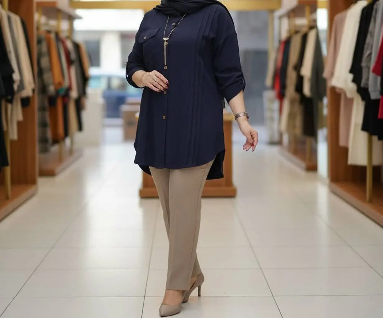 شومیز مانتویی پیلی دار