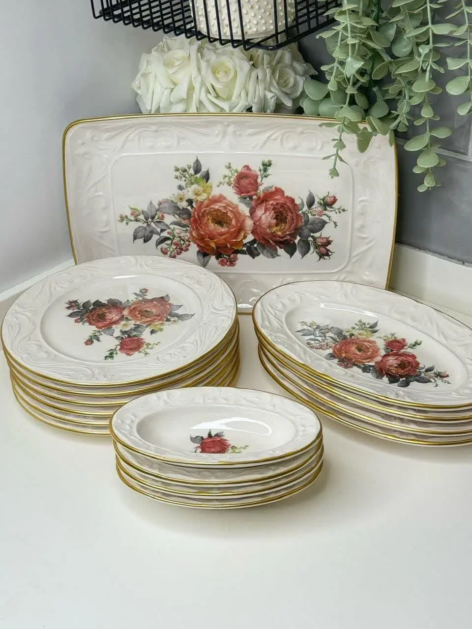 جدیدترین عصرانه خوری گل برجسته ۱۵ پارچه 
