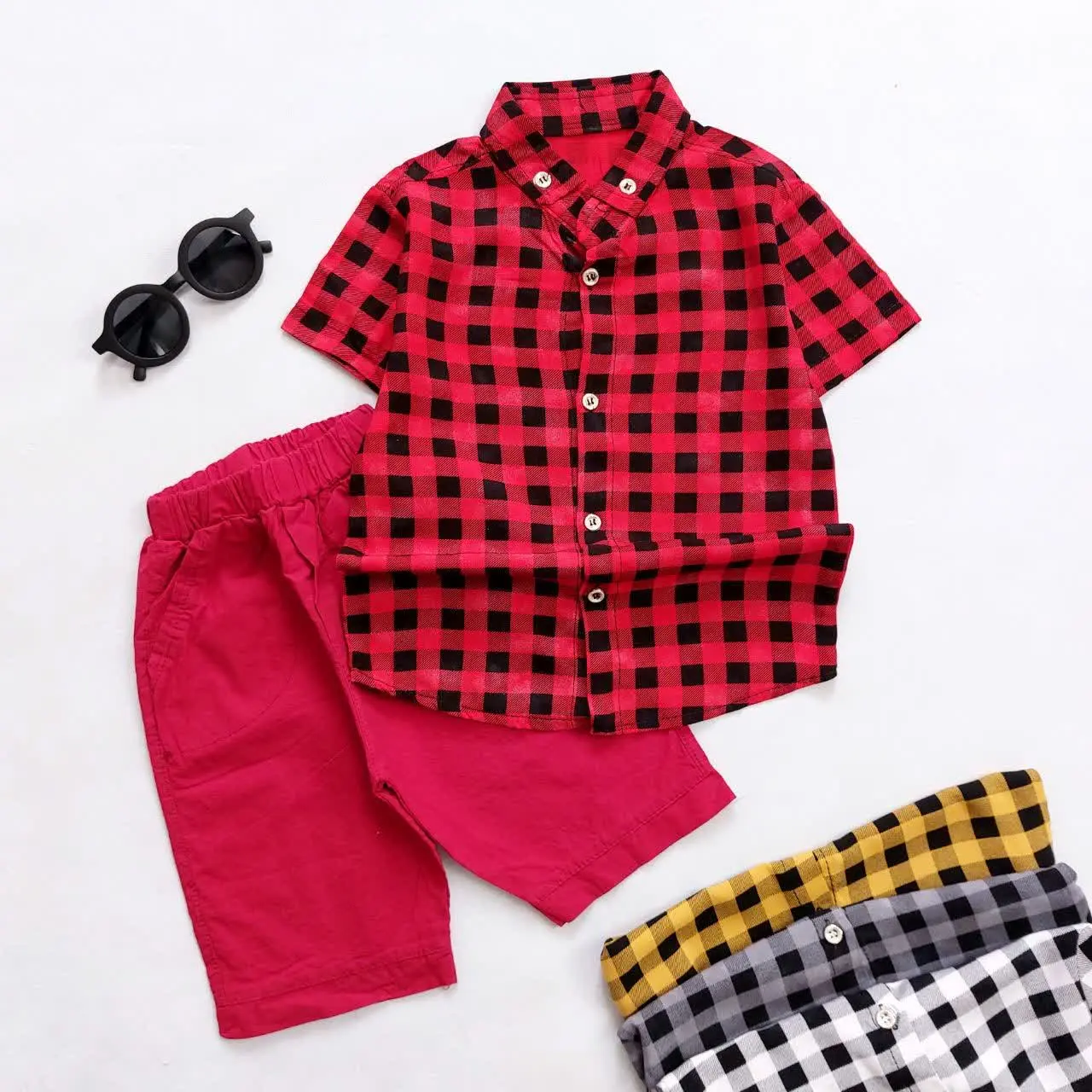 پیراهن شلوارک کتان رنگی
