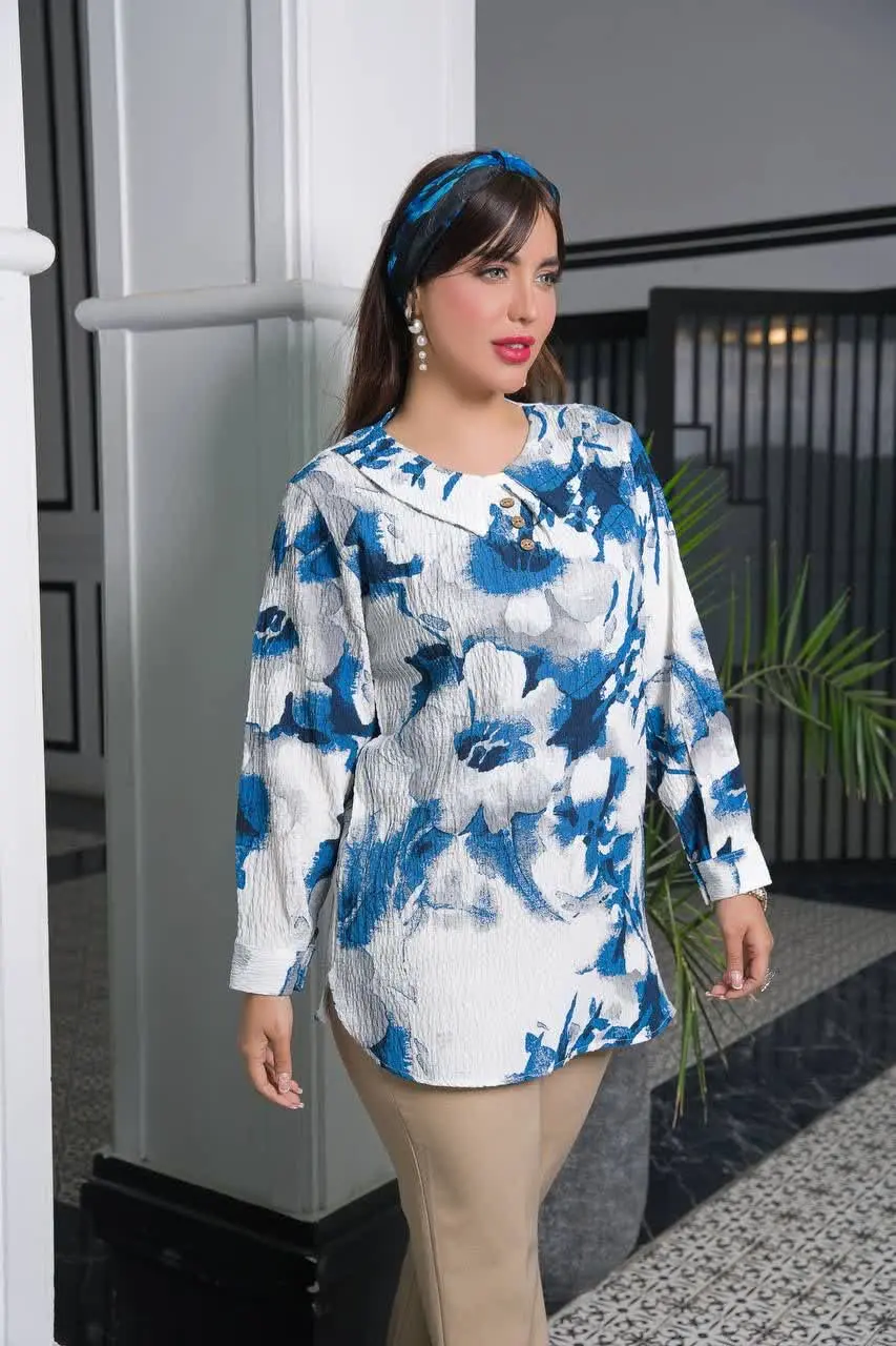 🌼تونیک آبرنگی یقه ب ب 
