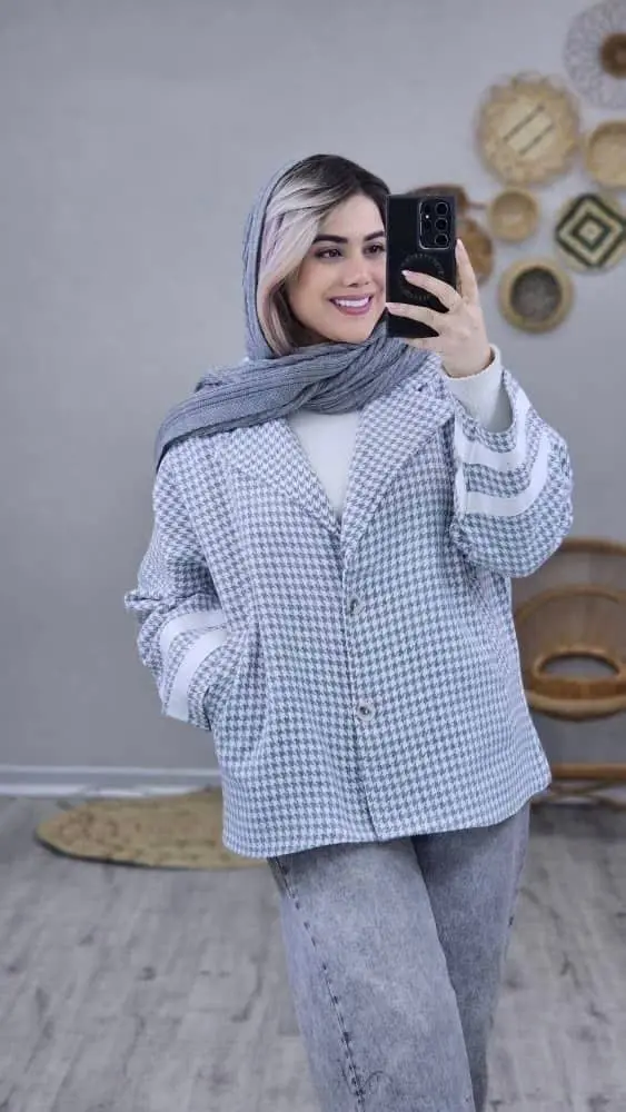 پالتو آستین نوار دار